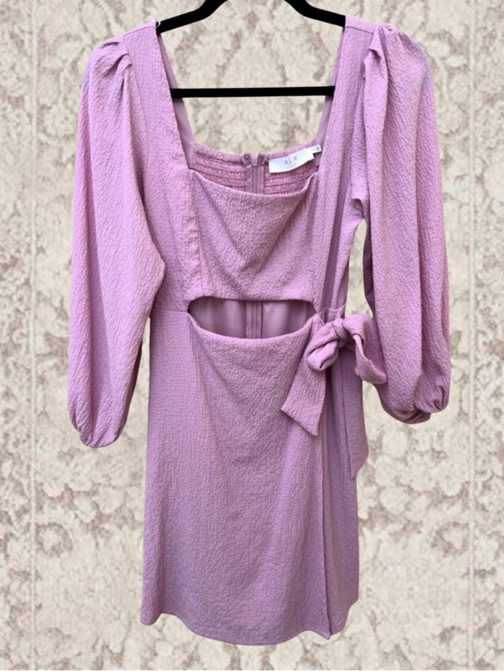 ASTR The Label Pink Cutout A-Line Mini Dress Puff Sleeve Size S